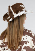 Bruine Cowboyhoed met Koeienprint