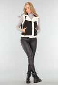 Zwarte Suèdelook Teddy Bodywarmer