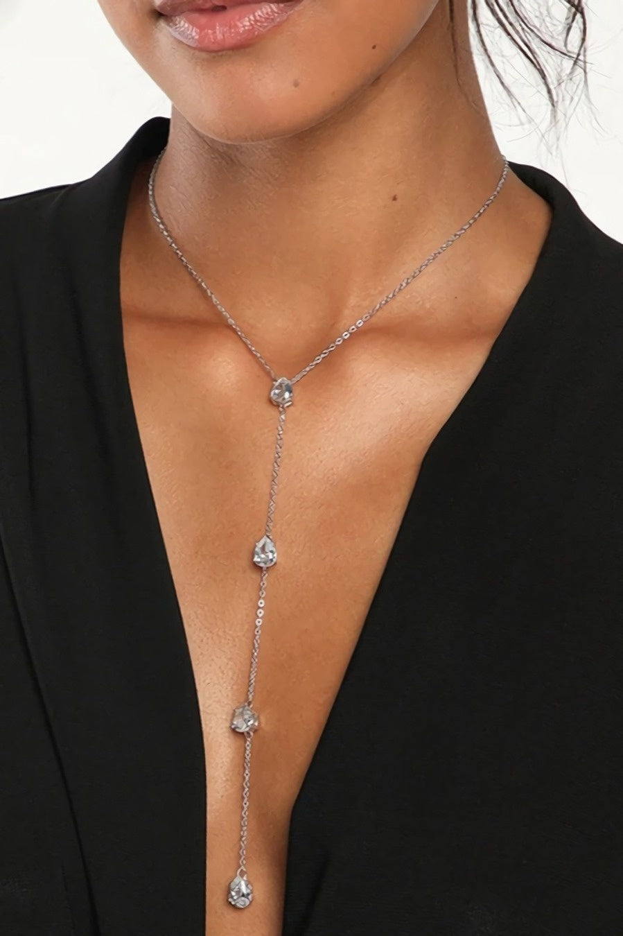 Zilveren Druppel Hals Bodychain