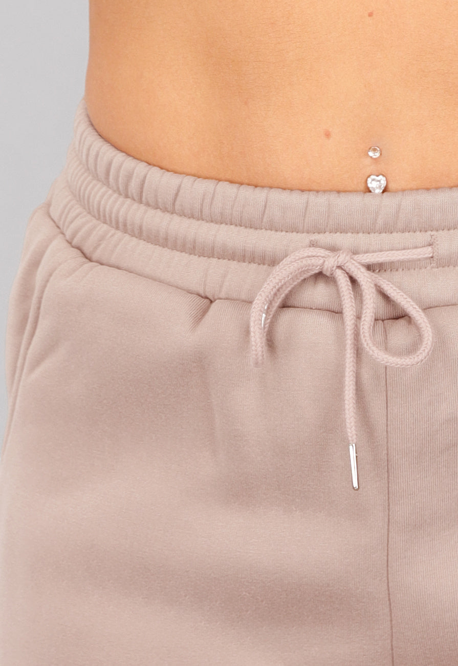 Taupe Joggingpak met Wijduitlopende Broek