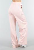 Lichtroze Wide Leg Joggingbroek met Elastische Taille en Stretch