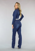 Retro Donkere Denim Jumpsuit