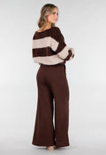 Bruine Lounge Broek met Wijde Pijpen