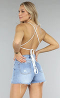 Zilveren Glitter Vlinder Top
