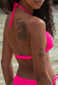 Push-Up Neon Roze Triangel Bikini Top