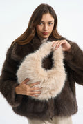 Faux Fur Tas met Gouden Schouderketting