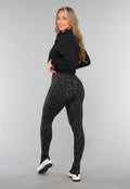Zwarte Panterprint Gym Legging met Stretch