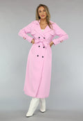 Lange Jas met Ceintuur in Babyroze