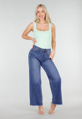 Mintgroene Body met Vierkante Hals en Brede Bandjes