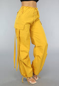 Mosterd Gele Parachute Broek met Zakken