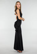 Zwarte Elegante Maxi Jurk met Getailleerde Fit