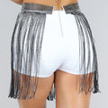 Zwart Glitter Fringe Mini Rok