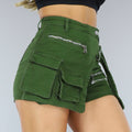 Groene Cargo Skort met Gespdetail