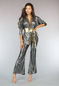Metallic Retro Jaren 80 Kostuum met Tailleband