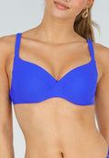 Kobaltblauwe Push Up Bikini Top met Beugel en Voorgevormde Cups
