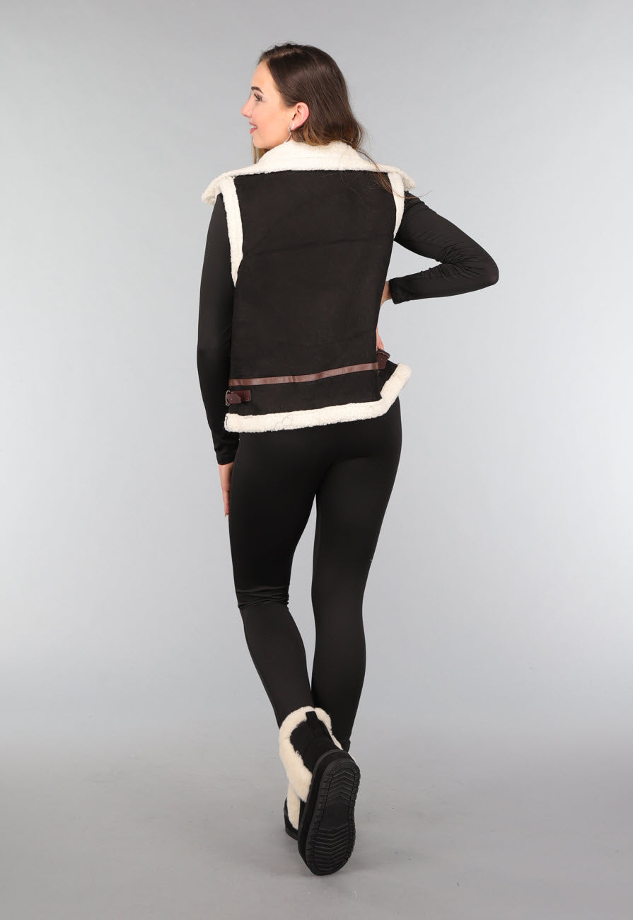 Zwarte Teddy Boots met Dikke Zool
