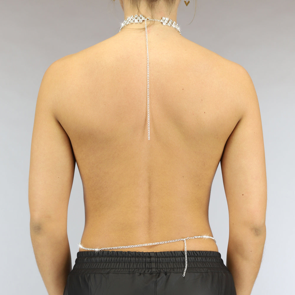 Bodychain met Choker en Steentjes