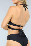 Trendy Zwarte Push-Up Wrap Bikini