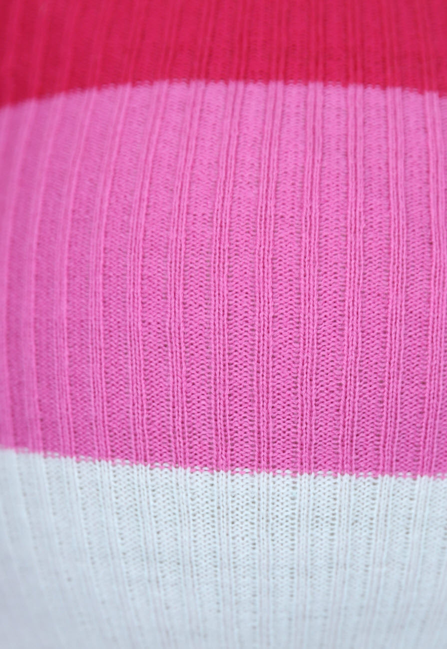 Gestreepte Roze Ribbed Crop Top