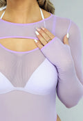 Mesh Lila Festival Bodysuit met Bijpassende Bolero