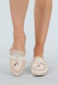 Beige Instap Slippers met Bontvoering