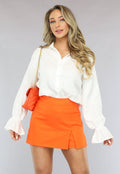 Oranje Aansluitende Skort met Split