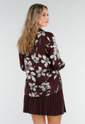 Bordeaux Blouse met Bloemenprint