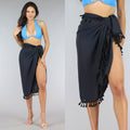 Franje Sarong in Zwart van Linnenlook