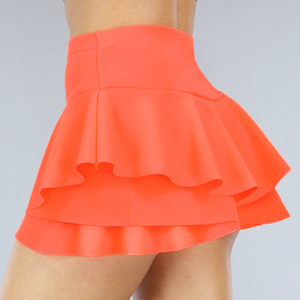 Geplooide Neon Oranje Skort