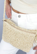 Bohemian Beige Stro Tas met Gevlochten Schouderband
