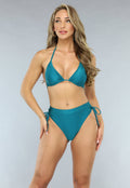 Sparkling Petrol Bikini Top in Triangel Model