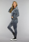 Grijs Velvet Huispak met Capuchon