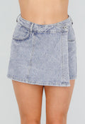 Redial Jeans  Blauwe Denim Skort met Strass, Stretch en High Waist Sluiting