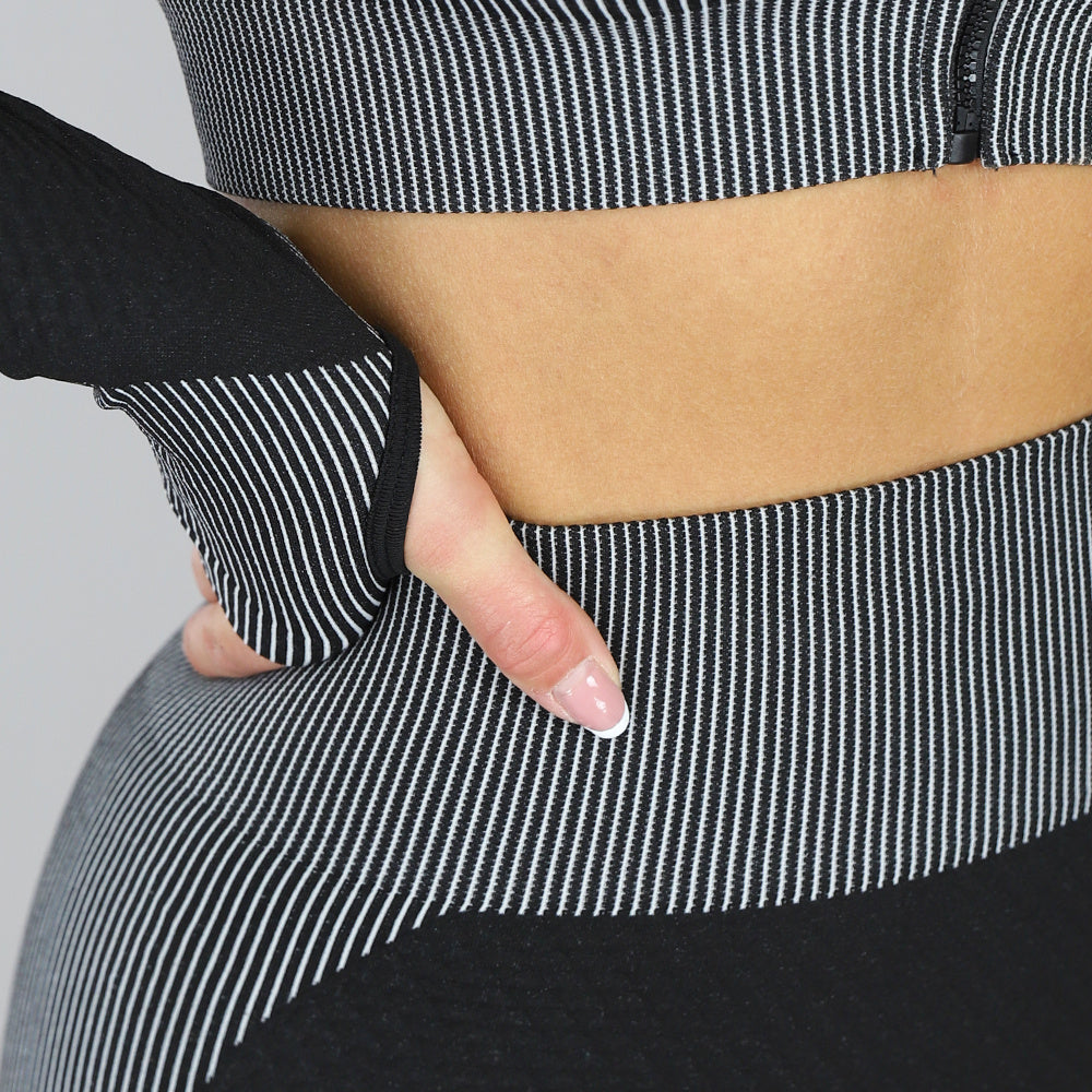 Zwart Sport Knitted 2-Piece Set