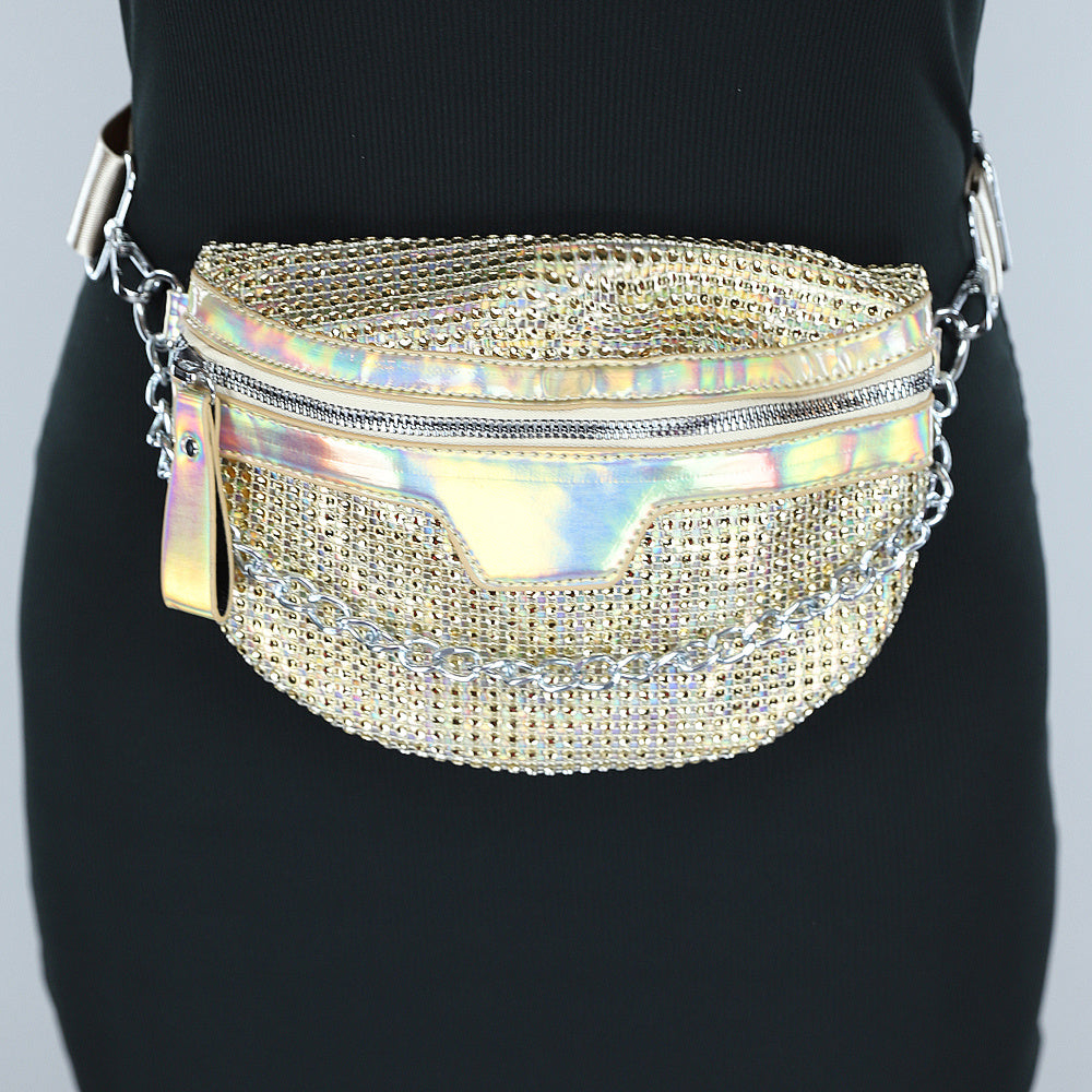 Gouden Holografische Glitter Crossbody Tas