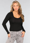 Zwarte Longsleeve Stretch Top