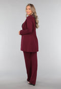 Halflange Burgundy Blazer met Stretch