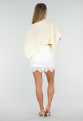 Witte  Denim Rok met Kanten Rand