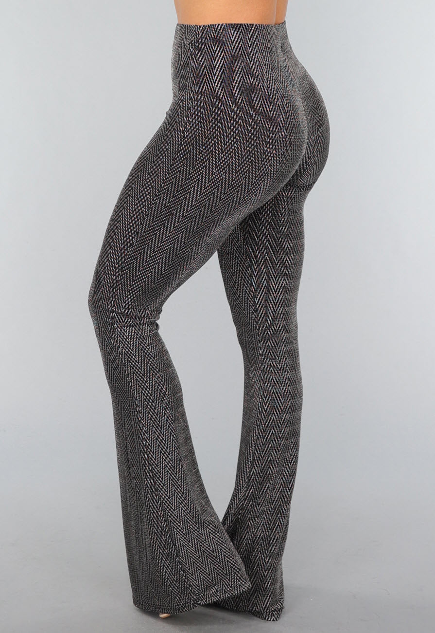 Zilveren Elastische Tall Flared Broek