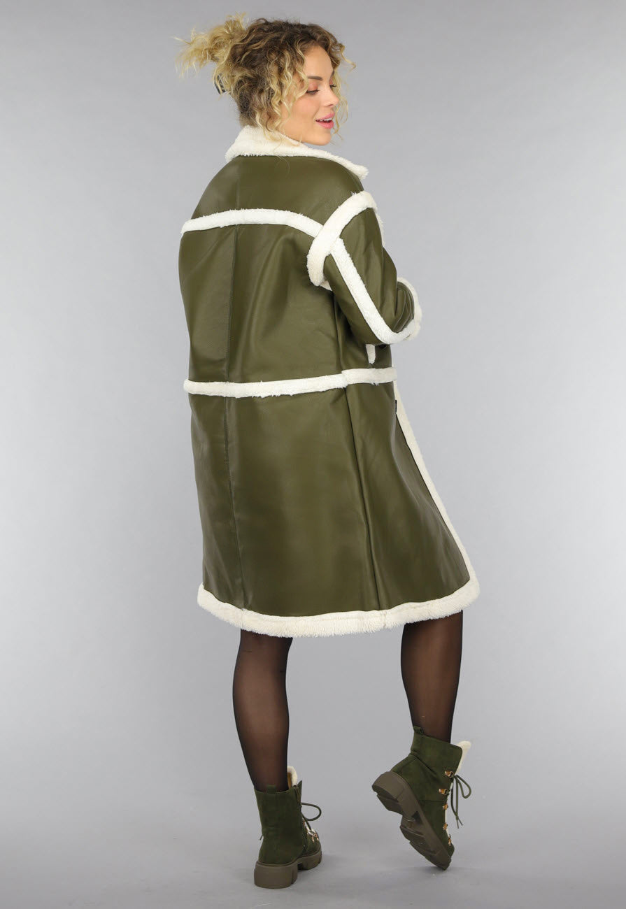 Donkergroene Lammy Trench Coat