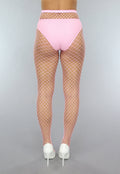 Lichtroze Net Panty met Groot Patroon