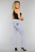 Rechte Jeans met Panterprint Sterren