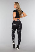 Tie Dye Gym Legging in Zwart met Push Up