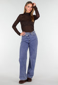 Bruine Semi Transparante Mesh Top met Lange Mouwen