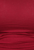 Burgundy Rode Geplooide Longsleeve Top