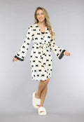 Korte Set met Slipdress en Kamerjas met Strikken van Velours de Panne