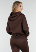 Donkerbruine Jogging Set met Capuchon en Trekkoord