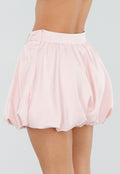 Roze Ballon Skort met Hoge Taille