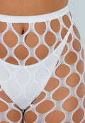 Witte Glow in the Dark Netpanty met Fishnet en Blauw Effect in het Donker