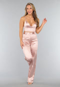 Rosé Satin Crop Top